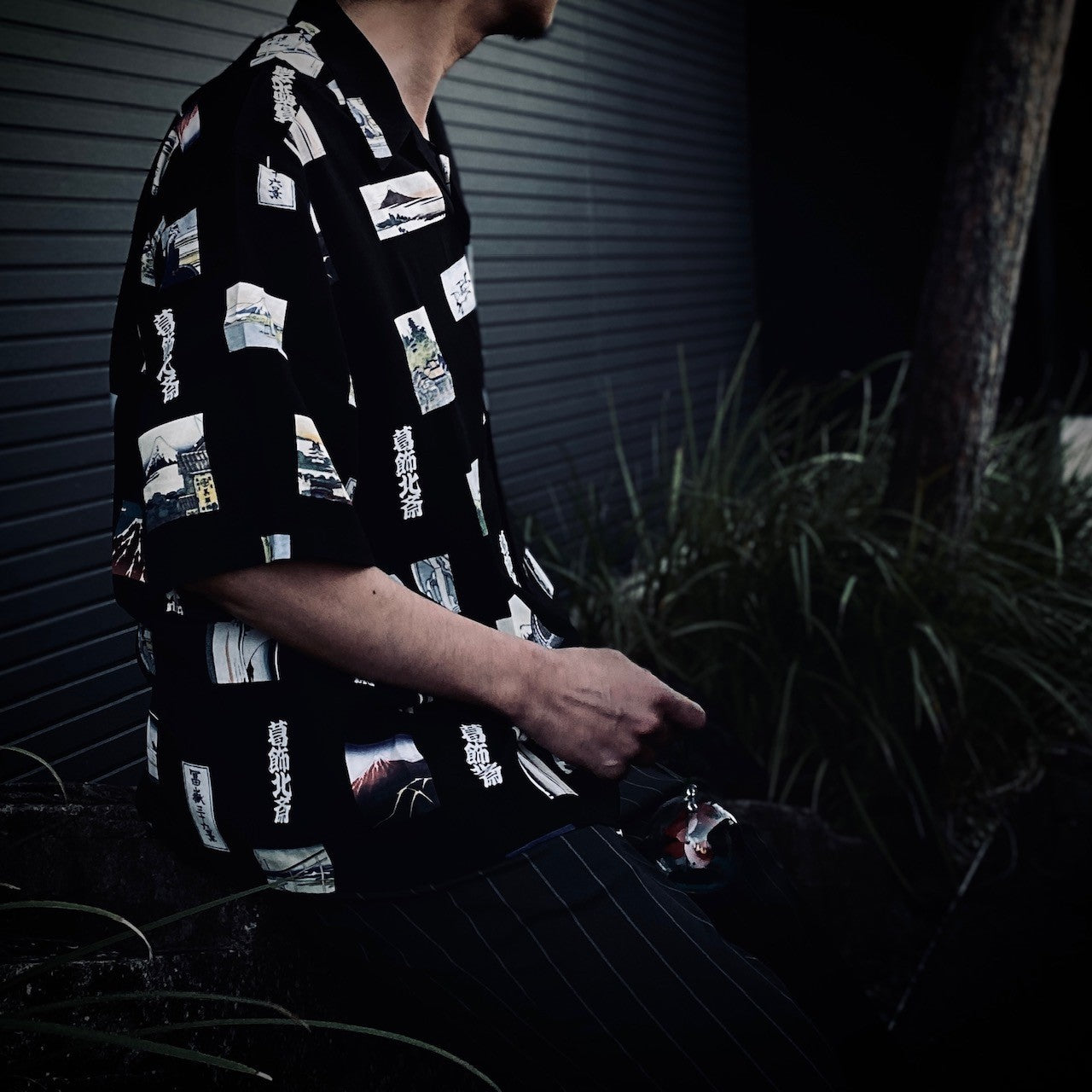 葛飾北斎 | S/S HAWAIIAN SHIRT #BLACK [HOKUSAI-WM-HI01]