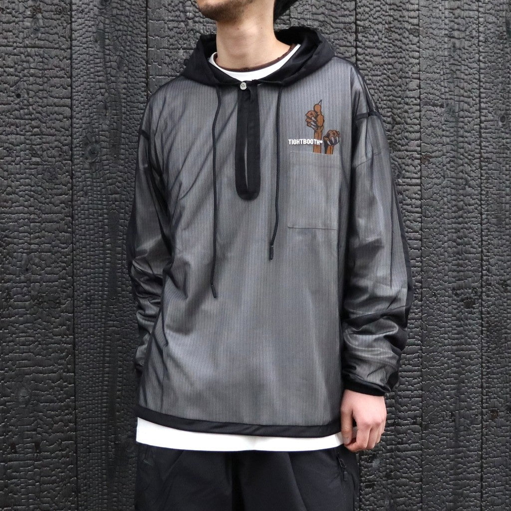 LABEL LOGO SHEER PARKA #Black [SS26-JK06] - cocorozashi 三重県