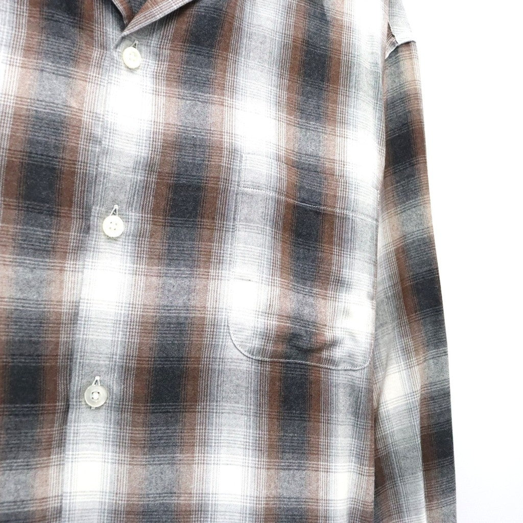 OMBRE CHECK OPEN COLLAR SHIRT L/S ( TYPE-2 ) #BROWN [26FWE-WMS-OC02]