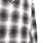 OMBRE CHECK OPEN COLLAR SHIRT L/S ( TYPE-2 ) #BROWN [26FWE-WMS-OC02]