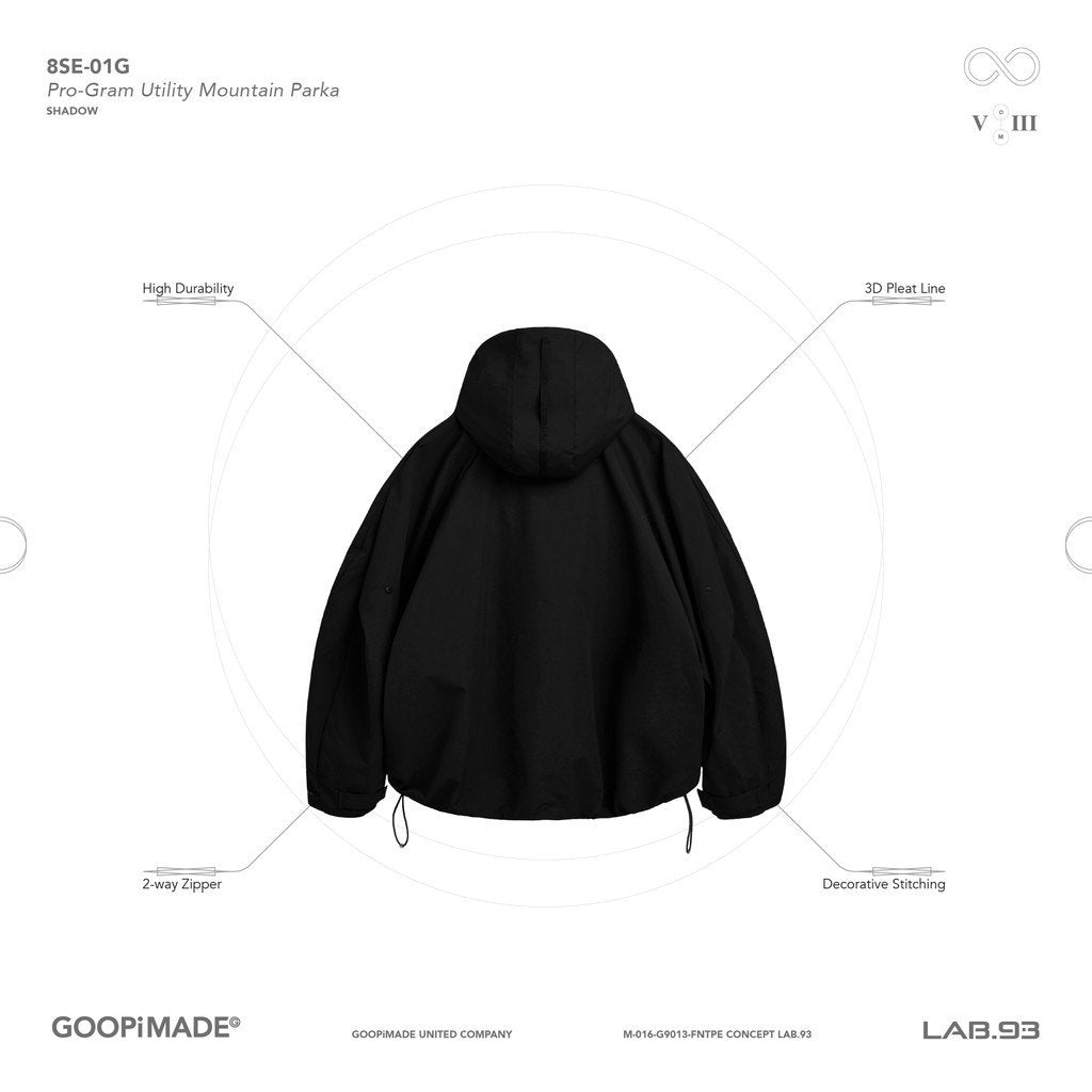 "8SE-01G" 專業實用登山派克大衣 #SHADOW [GOOPI-24AW-DEC-02]