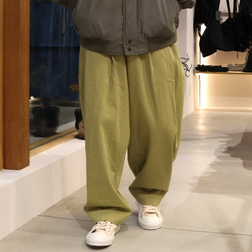 2TUCK WIDE PANTS（DENIM） #PISTACHIO [AY-1026B]