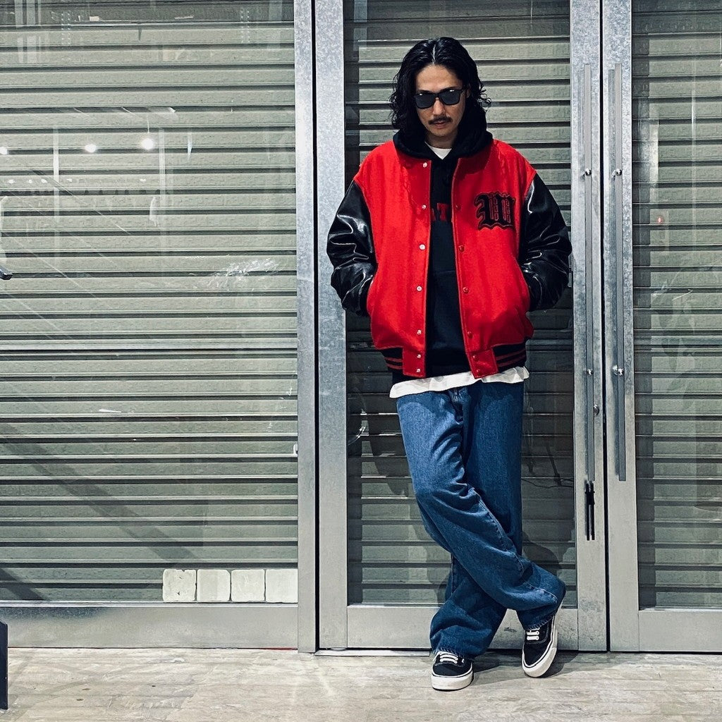 LEATHER VARSITY JACKET -B- ( TYPE-2 ) #RED [24FW-WMO-BL16]