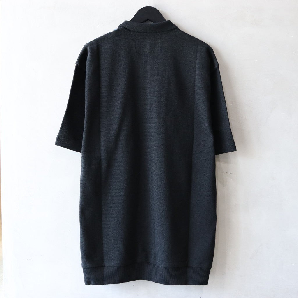 STRIPED KNIT POLO SHIRT #BLACK [24SS-WMK-KN12]