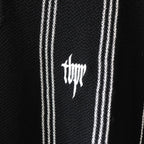 STRIPE KNIT POLO #BLACK [SS24-KN03]
