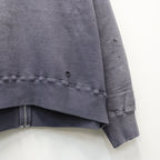 WEATHERED ZIP HOODIE #EGGPLANT [BWU-WZH]