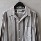 條紋開領長袖襯衫 #灰色 [24FWE-WMS-OC01]