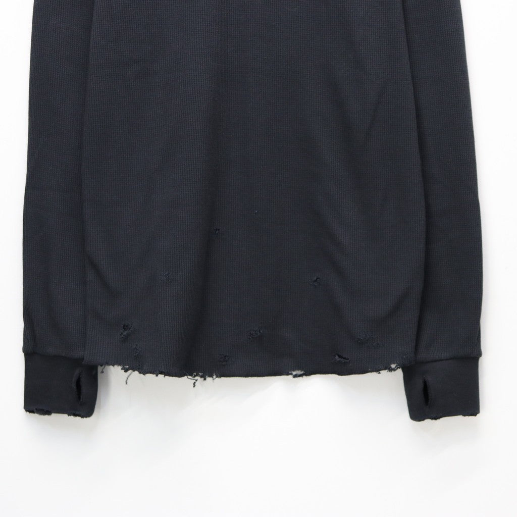 Combat Long Thermal With Damaged (CLASSIC WAFFLE KNIT) #BLACK [M-P2-TP6]