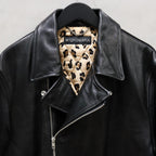 雙排扣皮外套（2 型）#黑色 [24FW-WMO-BL04]