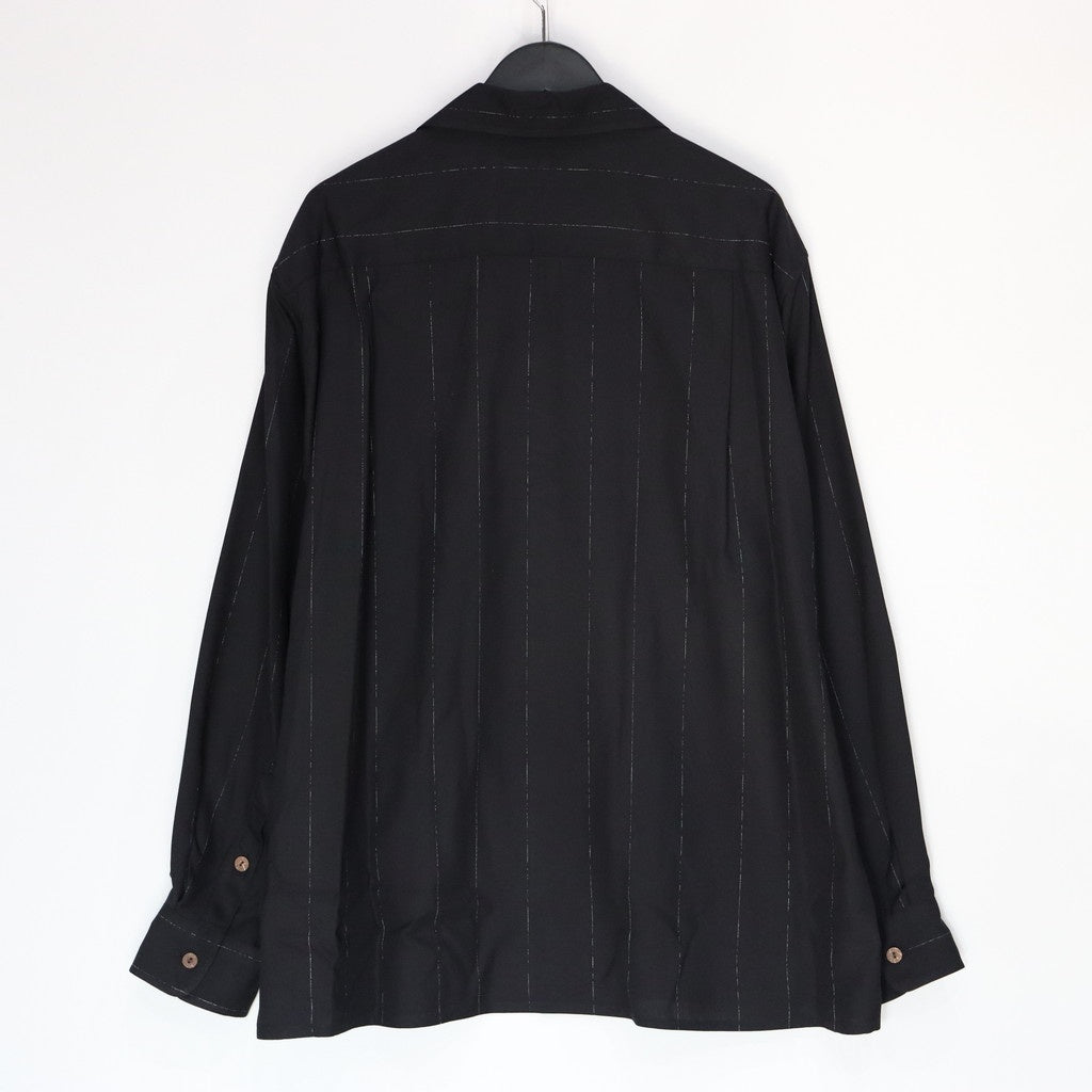 KASURI OPEN COLLAR SHIRT L/S #BLACK [25SSE-WMS-OC03]