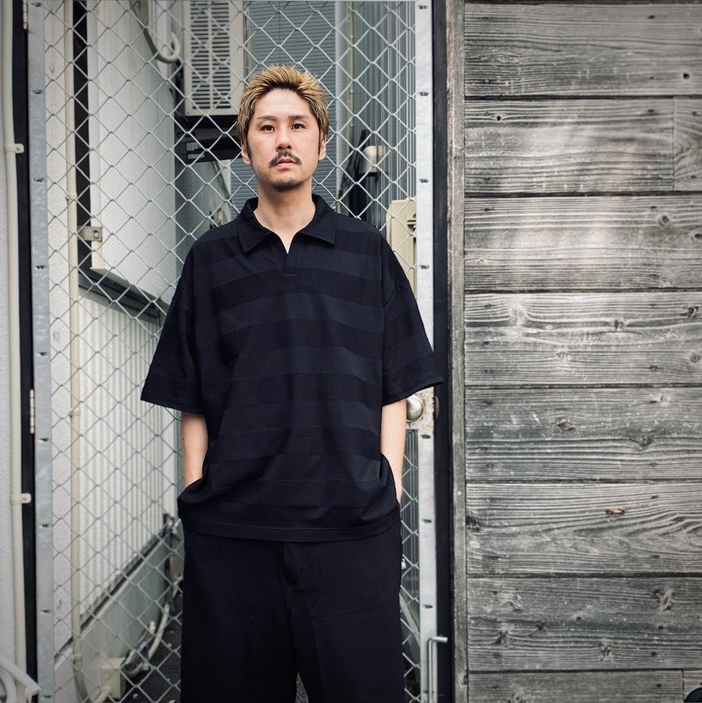 RIDGE BORDER OPEN POLO #Black [SS25-S06]