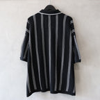 STRIPE KNIT POLO #BLACK [SS24-KN03]