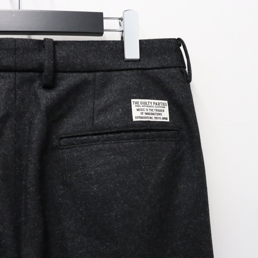 DOUBLE PLEATED WOOL TROUSERS ( TYPE-1 ) #CHARCOAL [26FW-WMP-PT03]