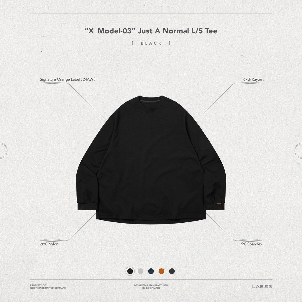 「X_Model-03」 Just A Normal L/S Tee #BLACK [GOOPI-24AW-NOV-01]