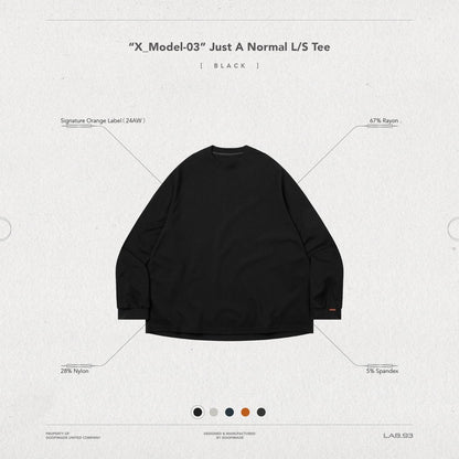 「X_Model-03」 Just A Normal L/S Tee #BLACK [GOOPI-24AW-NOV-01]