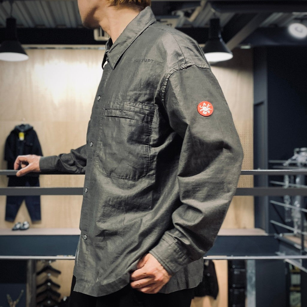 COTTON LINEN CASUAL SHIRT #CHARCOAL [CES27SH05]