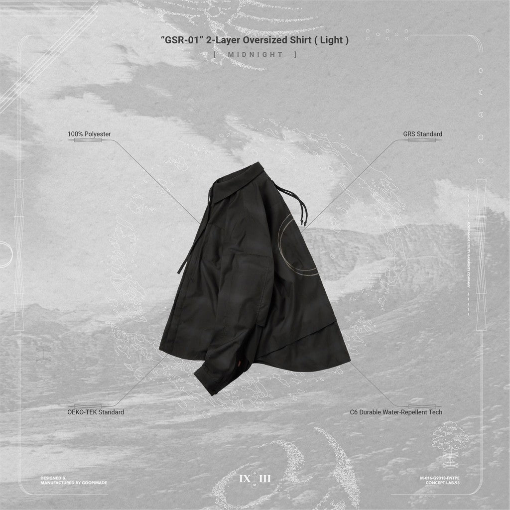"GSR-01" 雙層寬鬆襯衫（淺色）#午夜 [GOOPI-24AW-SEP-01]