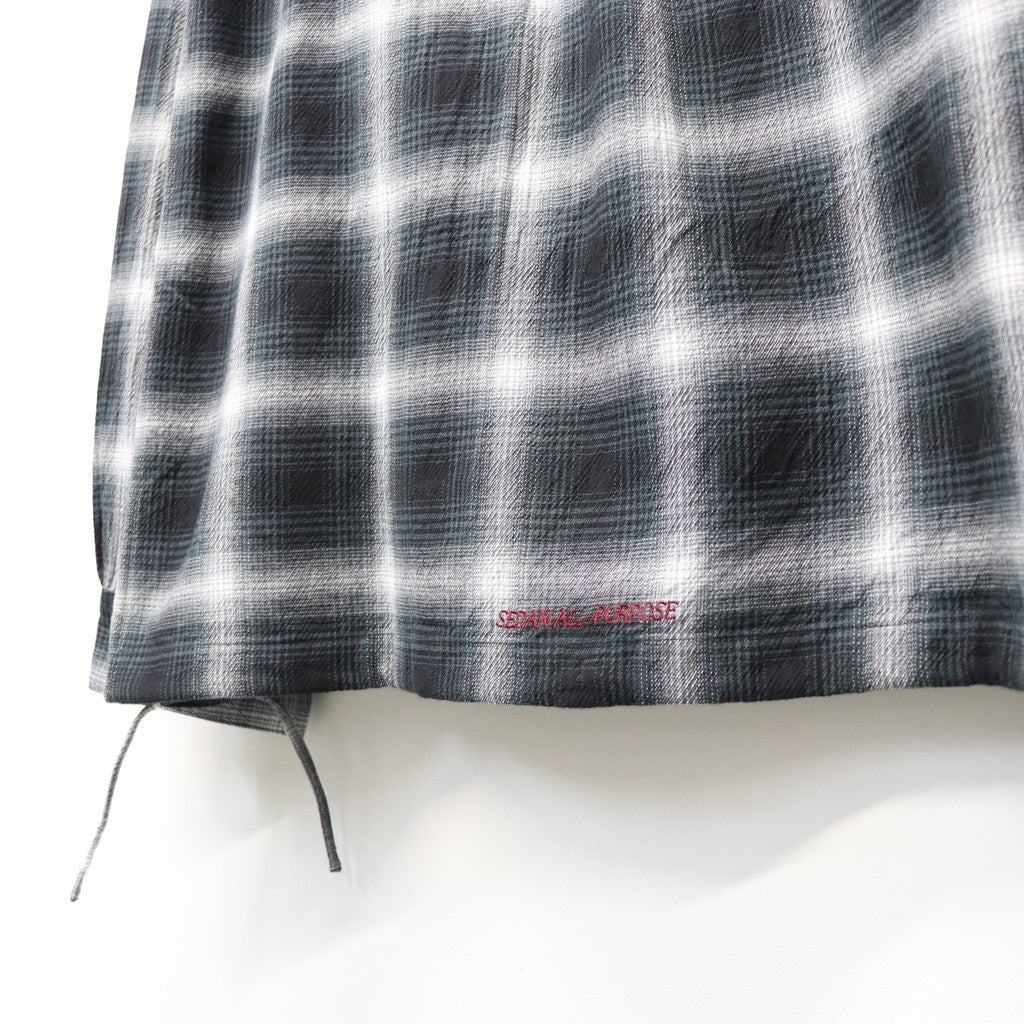 Ombre Plaid Hooded Shirt #Black Plaid [SD26S-SH03]