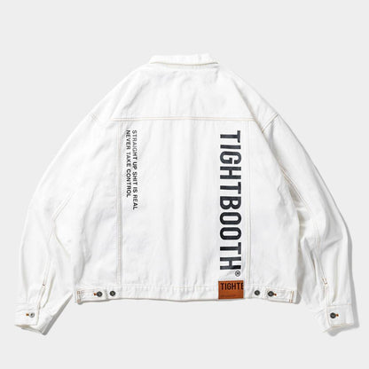 LABEL LOGO DENIM JACKET #WHITE [FW24-JK07]