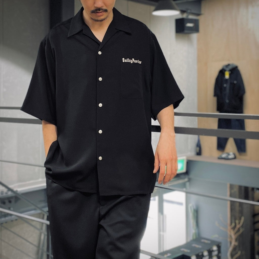 25ss新作 marka シルクシャツ　泥染めシリーズ　定価5.5万 50'S SHIRT S/S ( TYPE-2 ) #BLACK [25SS-WMS-OC06] - cocorozashi