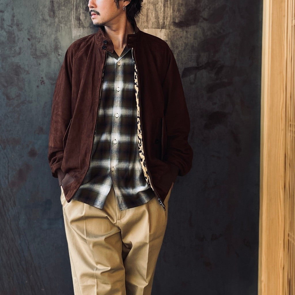 BARACUTA | G9 SUEDE LEATHER HARRINGTON JACKET #BROWN [25FW-WMO