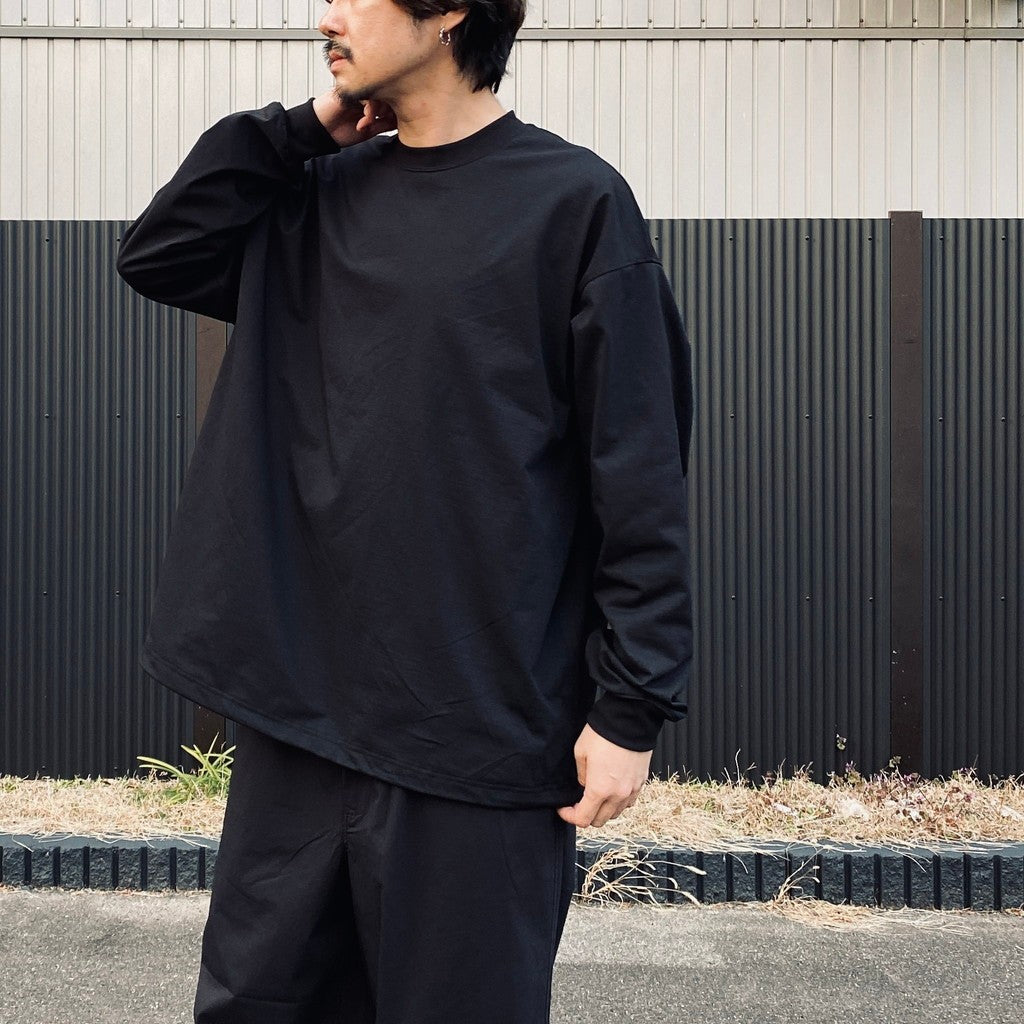 TECH DRAWSTRING L/S TEE #BLACK [BE-34026]