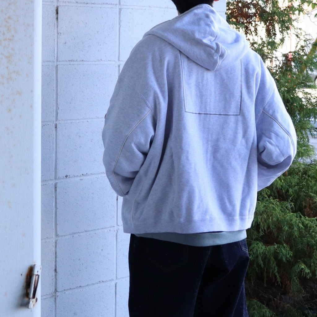 SOLID LOOSE ZIP HOODY #GREY [CES28CS07]