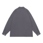 COLOURED COTTON TWILL OPEN SHIRT #CHARCOAL [CES29SH04]