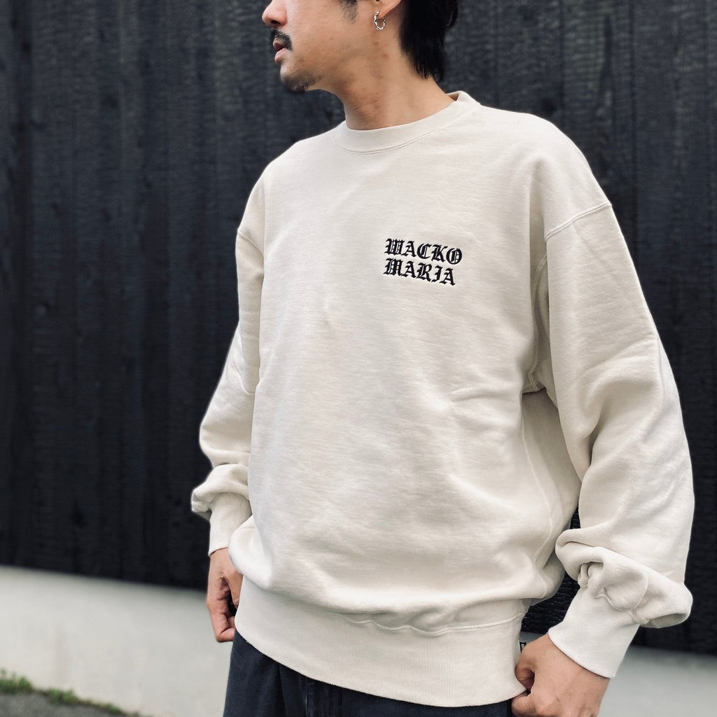 WASHED MIDDLE WEIGHT CREW NECK SWEAT SHIRT #IVORY [26SSE-WMC-SS03]