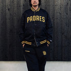MLB | SD | REVERSIBLE VARSITY JACKET ( TYPE-3 ) #BLACK-BEIGE [MLB-WM-BL03]