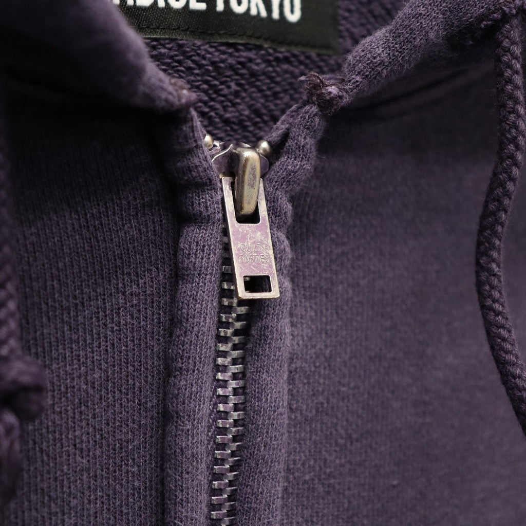 WASHED MIDDLE WEIGHT FULL ZIP HOODED SWEAT SHIRT #PURPLE [26SS-WMC-SS04]