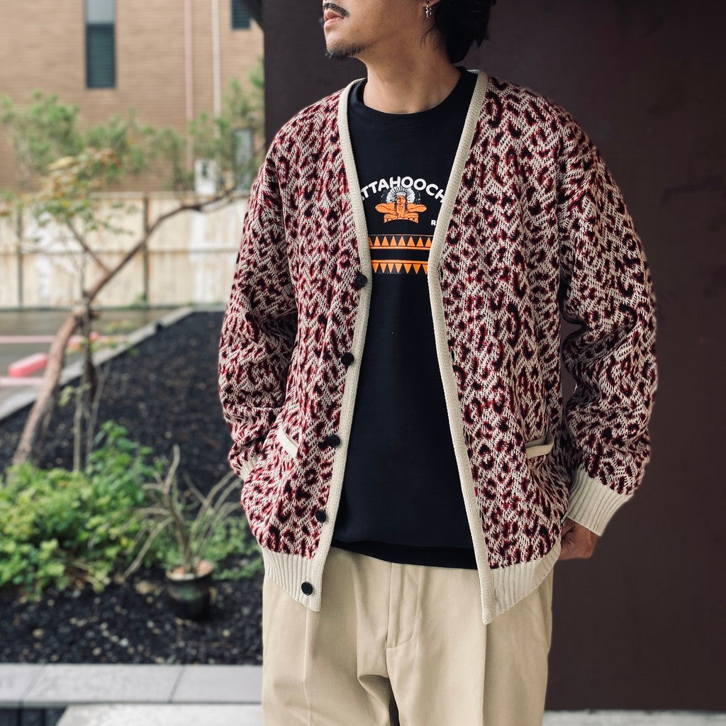 LEOPARD JACQUARD CARDIGAN #WHITE [26FW-WMK-KN13] - cocorozashi