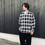 OMBRE CHECK OPEN COLLAR SHIRT L/S ( TYPE-1 ) #GRAY [26SS-WMS-OC11]