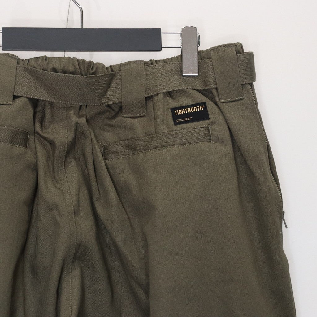 HERRINGBONE BALLOON PANTS #Olive [SS25-B06]