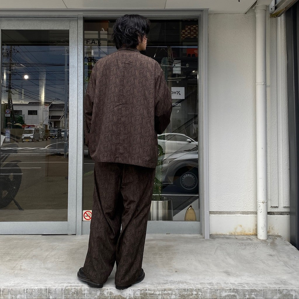 TECH EASY 佩斯利圖案長褲 #棕色 [BP-53024]