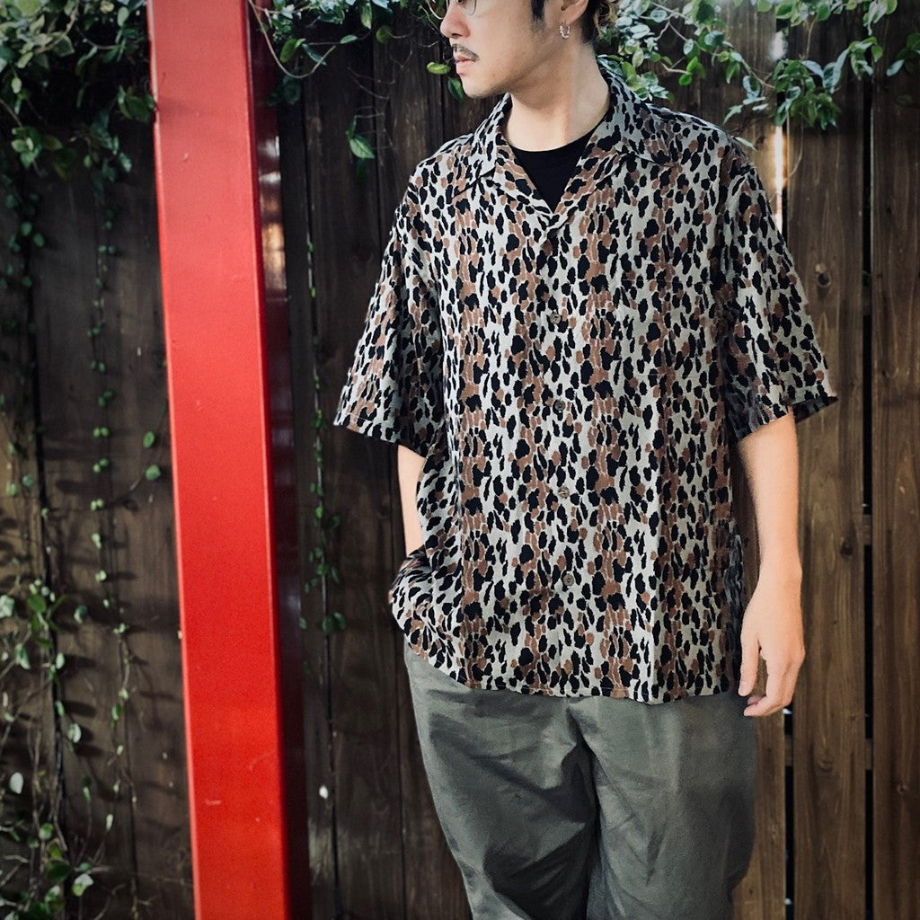 LEOPARD HAWAIIAN SHIRT S/S #GRAY [25SSE-WMS-HI03]
