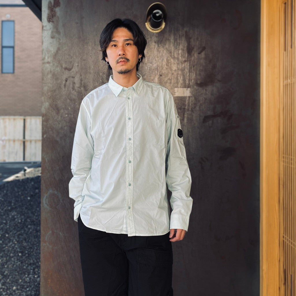 SH LONG SLEEVE IN POPELINE #MISTY BLUE 804 [20CMSH229A]