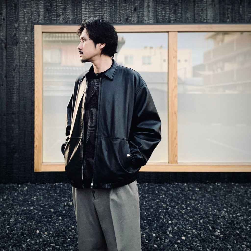 LEATHER SWING TOP #BLACK LEATHER [sn25f001]