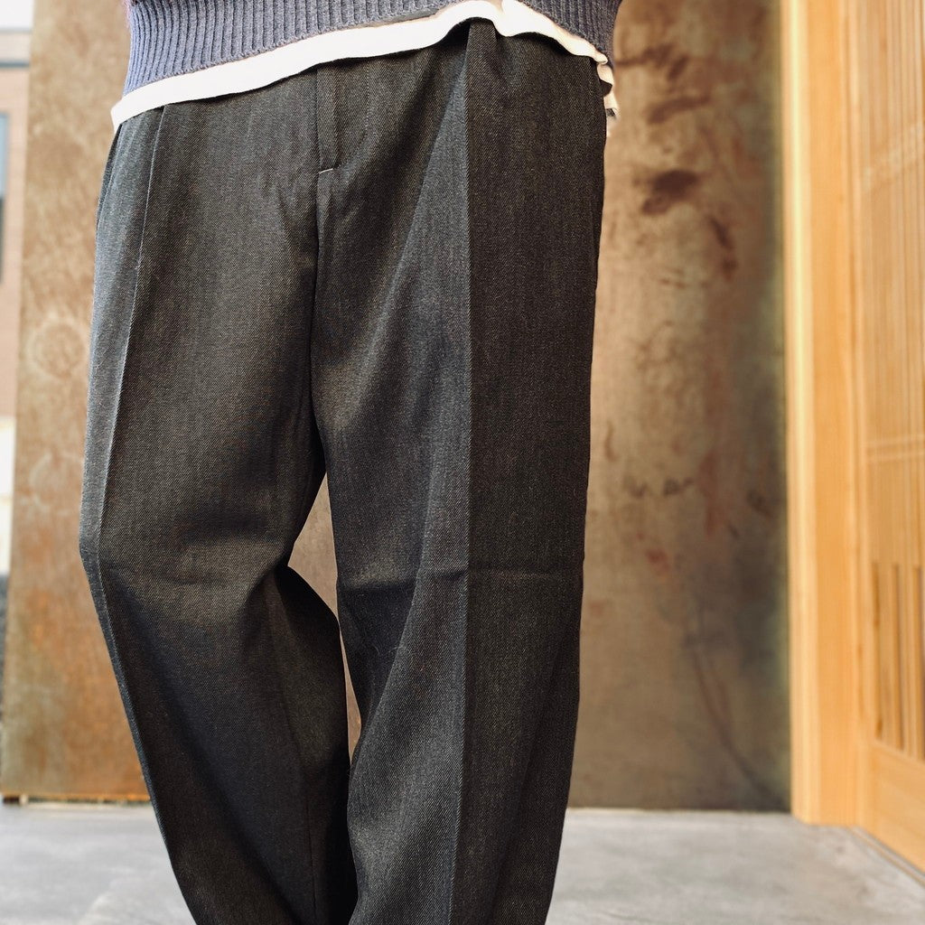DOUBLE PLEATED CHINO TROUSERS ( TYPE-2 ) #CHARCOAL [25FW-WMP-PT02