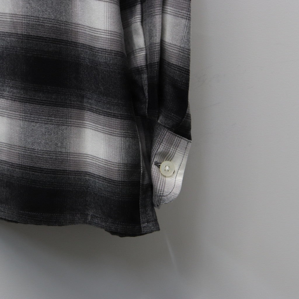 OMBRE CHECK OPEN COLLAR SHIRT L/S ( TYPE-2 ) #GRAY [25FW-WMS-OC06]