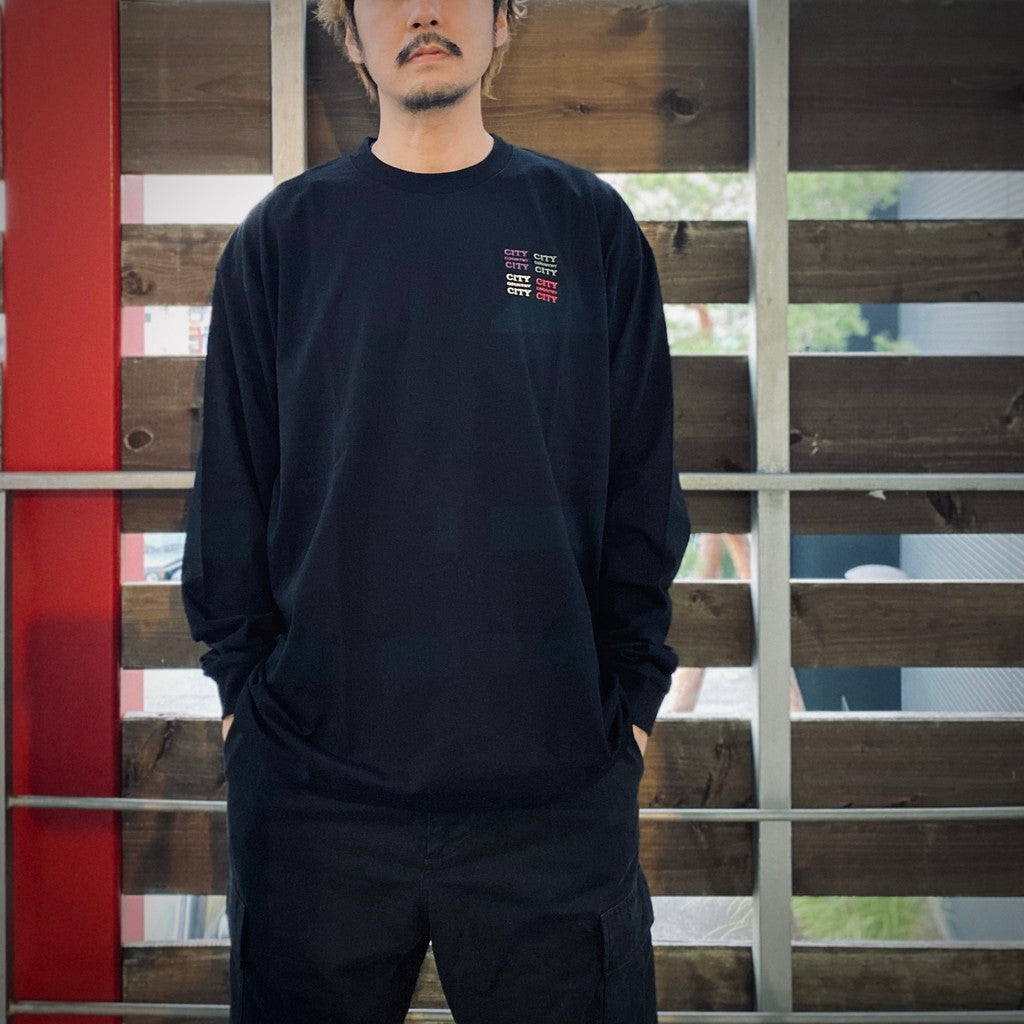 EMBROIDERED LOGO COTTON L/S T-SHIRT_CCCC #BLACK [CCC-251T003	]