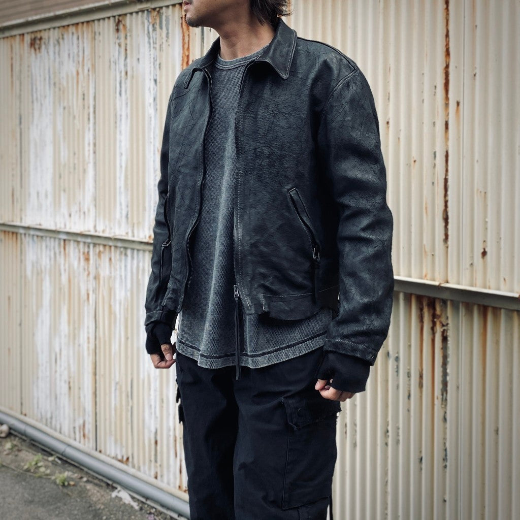 Skin Jacket (VEGETABLE TANNING PIG LEATHER) #BLACK [M-P2-LW1]