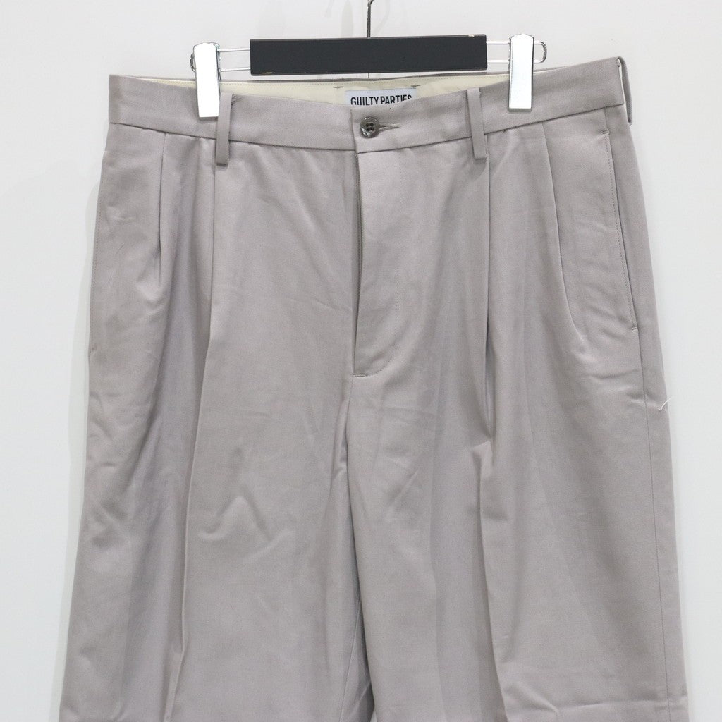 DOUBLE PLEATED CHINO TROUSERS #GRAY [25SS-WMP-PT13]