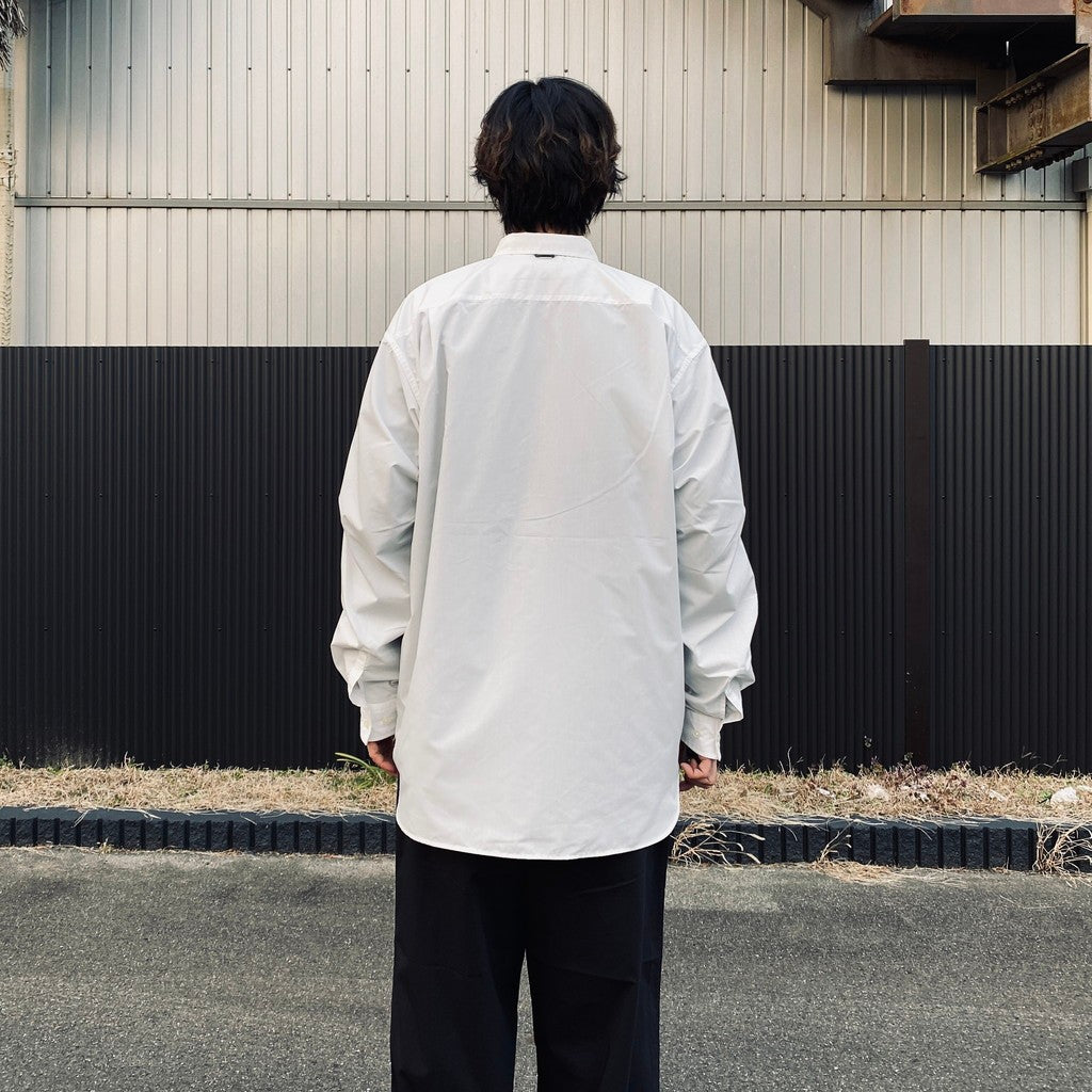 TECH REGULAR COLLAR SHIRT L/S SOLID #WHITE [BE-81026