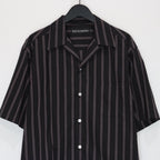 STRIPED OPEN COLLAR SHIRT S/S ( TYPE-2 ) #BLACK [25SS-WMS-OC04]