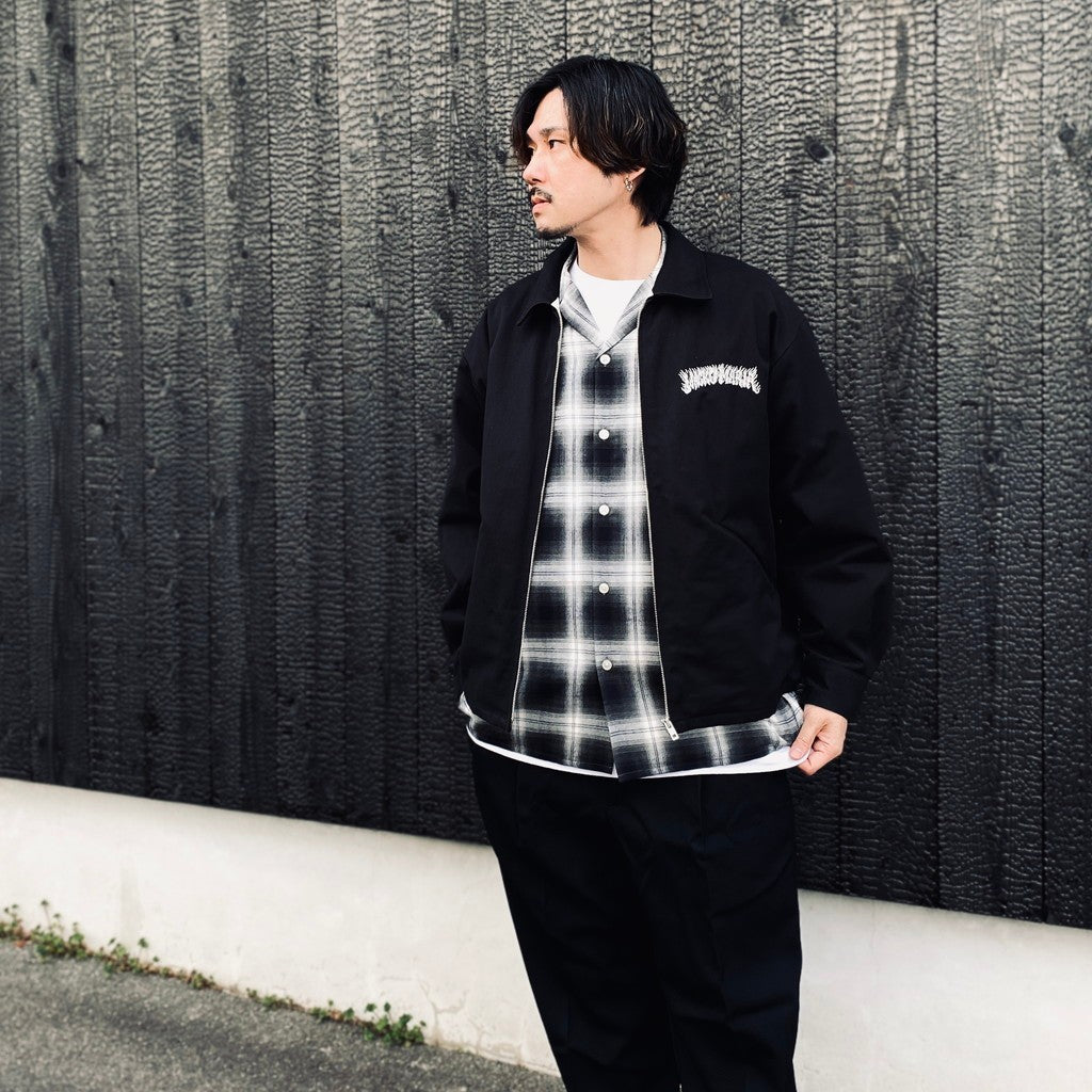 OMBRE CHECK OPEN COLLAR SHIRT L/S ( TYPE-1 ) #GRAY [26SS-WMS-OC11]