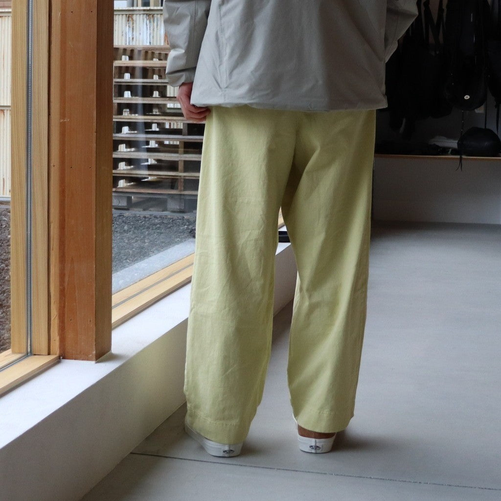 2TUCK WIDE CUT&SEW PANTS #L-YELLOW [AY-1027]