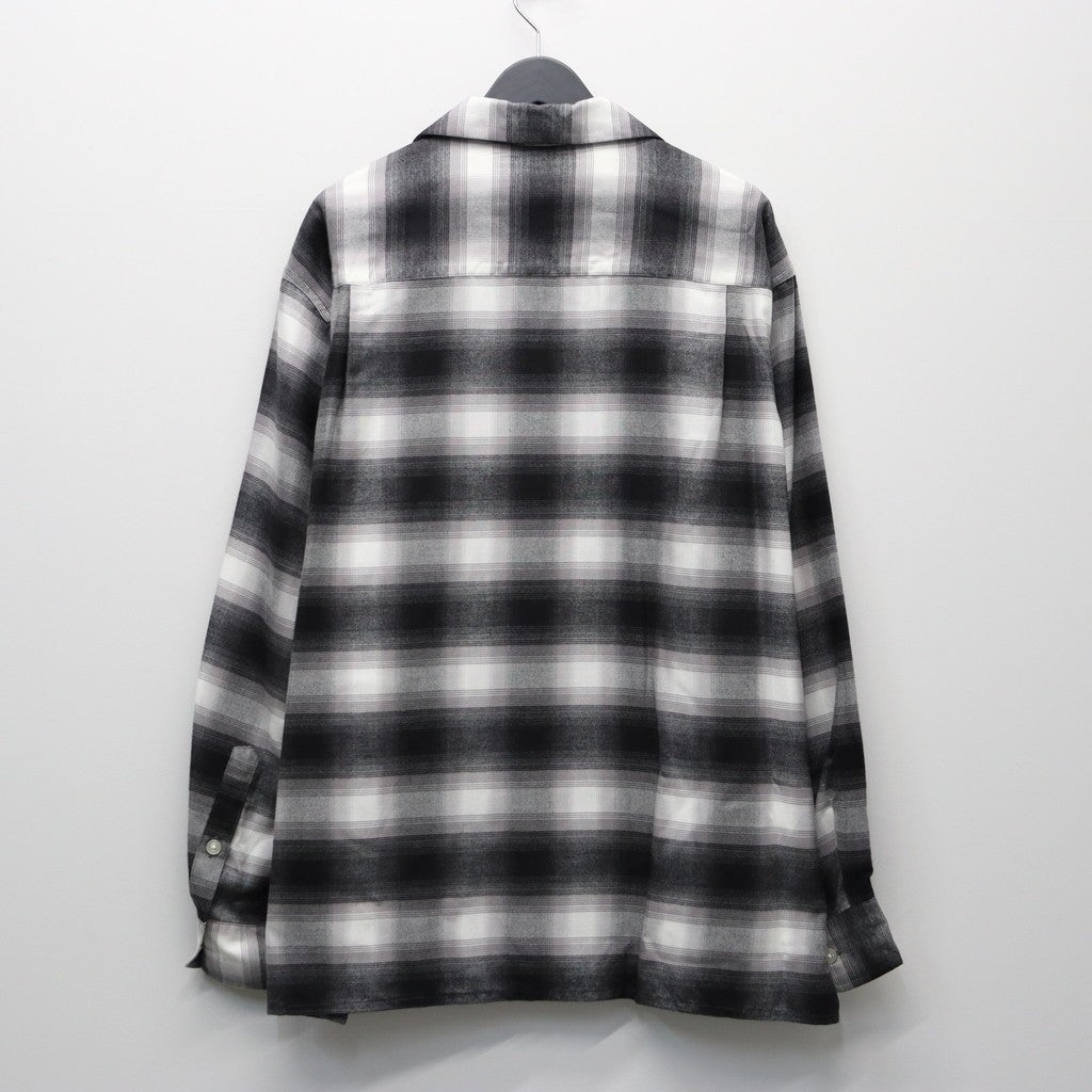 OMBRE CHECK OPEN COLLAR SHIRT L/S ( TYPE-2 ) #GRAY [25FW-WMS-OC06]