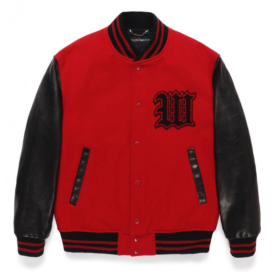 LEATHER VARSITY JACKET -B- ( TYPE-2 ) #RED [24FW-WMO-BL16]