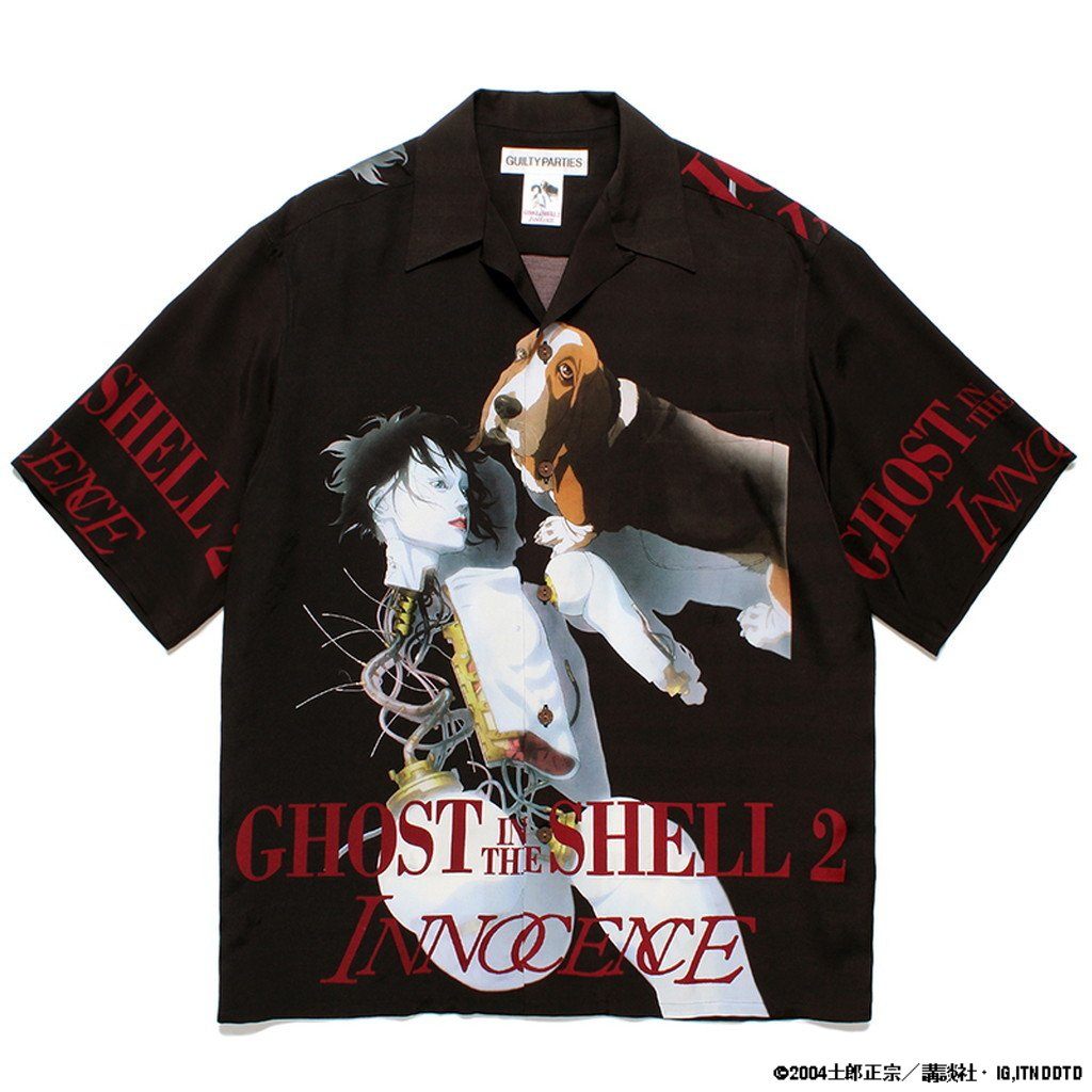 GHOST IN THE SHELL 2 INNOCENCE | Ghost in the Shell | S/S HAWAIIAN SHIRT -TYPE 1- #BLACK [INNOCENCE-WM-HI01]